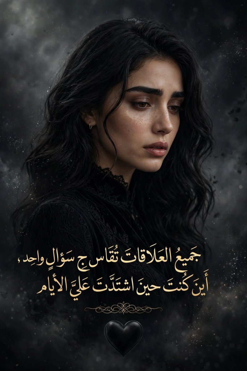 «جميع العلاقات تقاس ب سؤال واحد , أين كنت حين اشتدت علي الأيام»