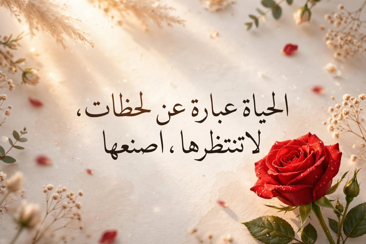 «الحياة عبارة عن لحظات، لاتنتظرها ،اصنعها»